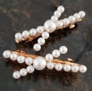 🐶Trendy hair faux pearl hair barrettes